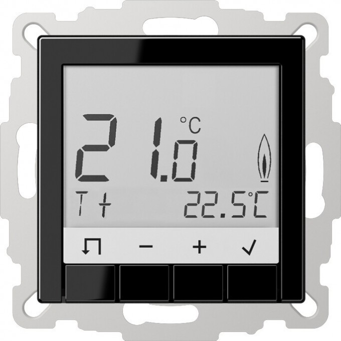 Программируемый термостат JUNG А-серия черный TRDA231SW