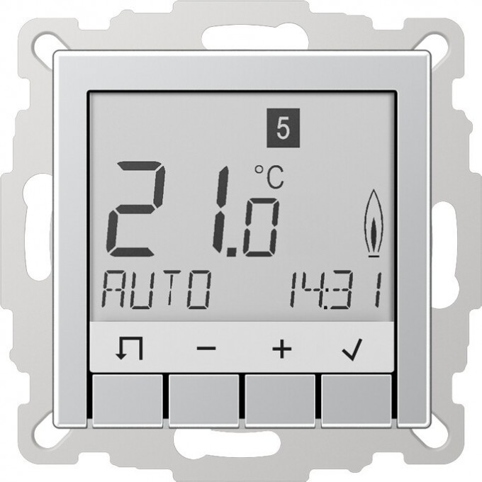 Программируемый термостат JUNG A500 алюминий TRA231AL