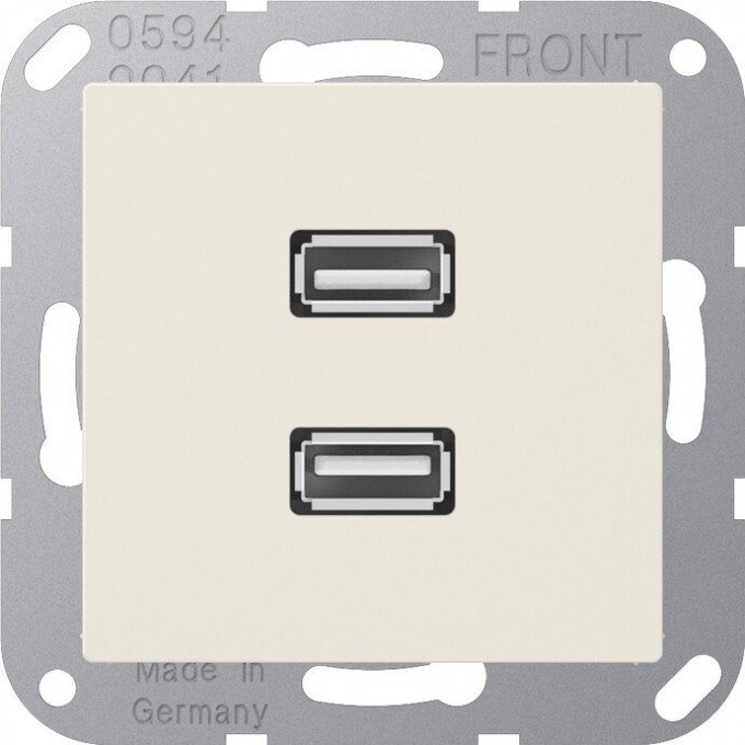 Розетка JUNG A 500 2xUSB бежевый MAA1153