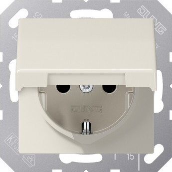 Розетка JUNG AS 500 с крышкой 2К+З 16 А 250В слоновая кость.