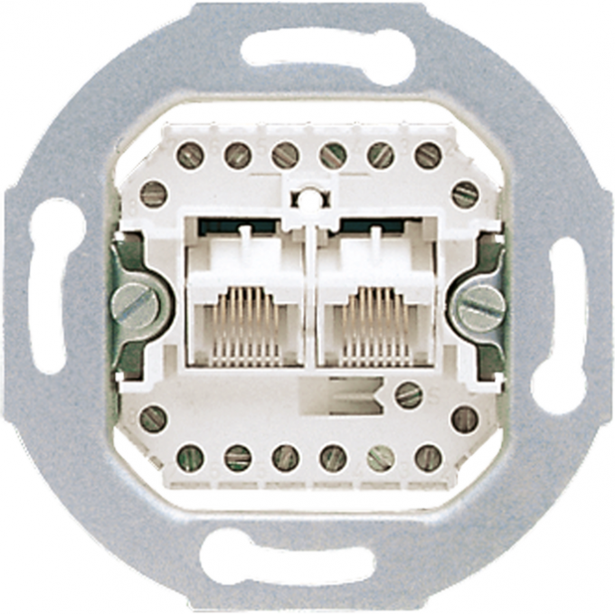 Розетка JUNG ECO PROFI двойная телефонная RJ11/RJ12/RJ45 Cat.3 EPUAE8-8UPO