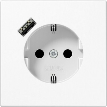 Розетка JUNG LS 990 2К+З 16А 250В с USB Typ A (белый)