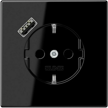 Розетка JUNG LS 990 2К+З 16А 250В с USB Typ A (черный)