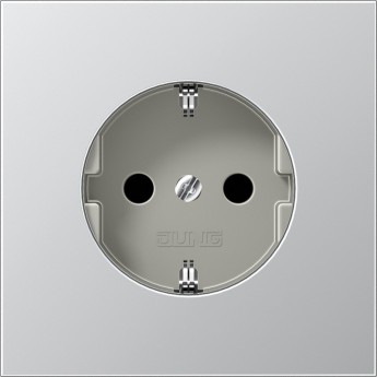 Розетка JUNG LS METAL 2К+З 16А 250В алюминий