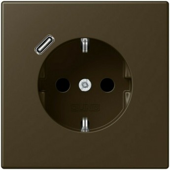 Розетка JUNG LS METAL 2К+З 16А 250В с USB Typ C (античная латунь)
