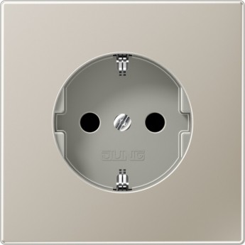 Розетка JUNG LS METAL 2К+З 16A 250В стальной