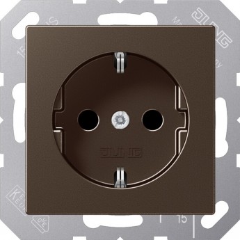 Розетка со шторками JUNG A500 FD FRAMES мокко