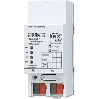 Зональный/линейный соединитель JUNG KNX совместимо с KNX Data Secure, монтаж на DIN-рейку 2 модуля